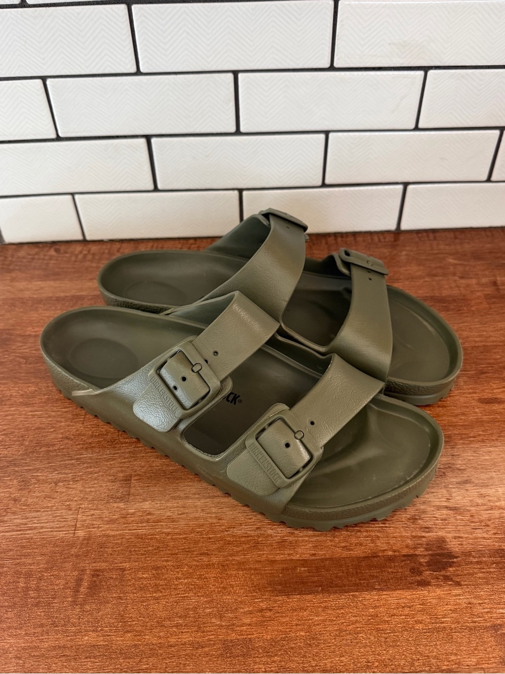 Birkenstock Arizona EVA Sandals - Olive Green - Size 42